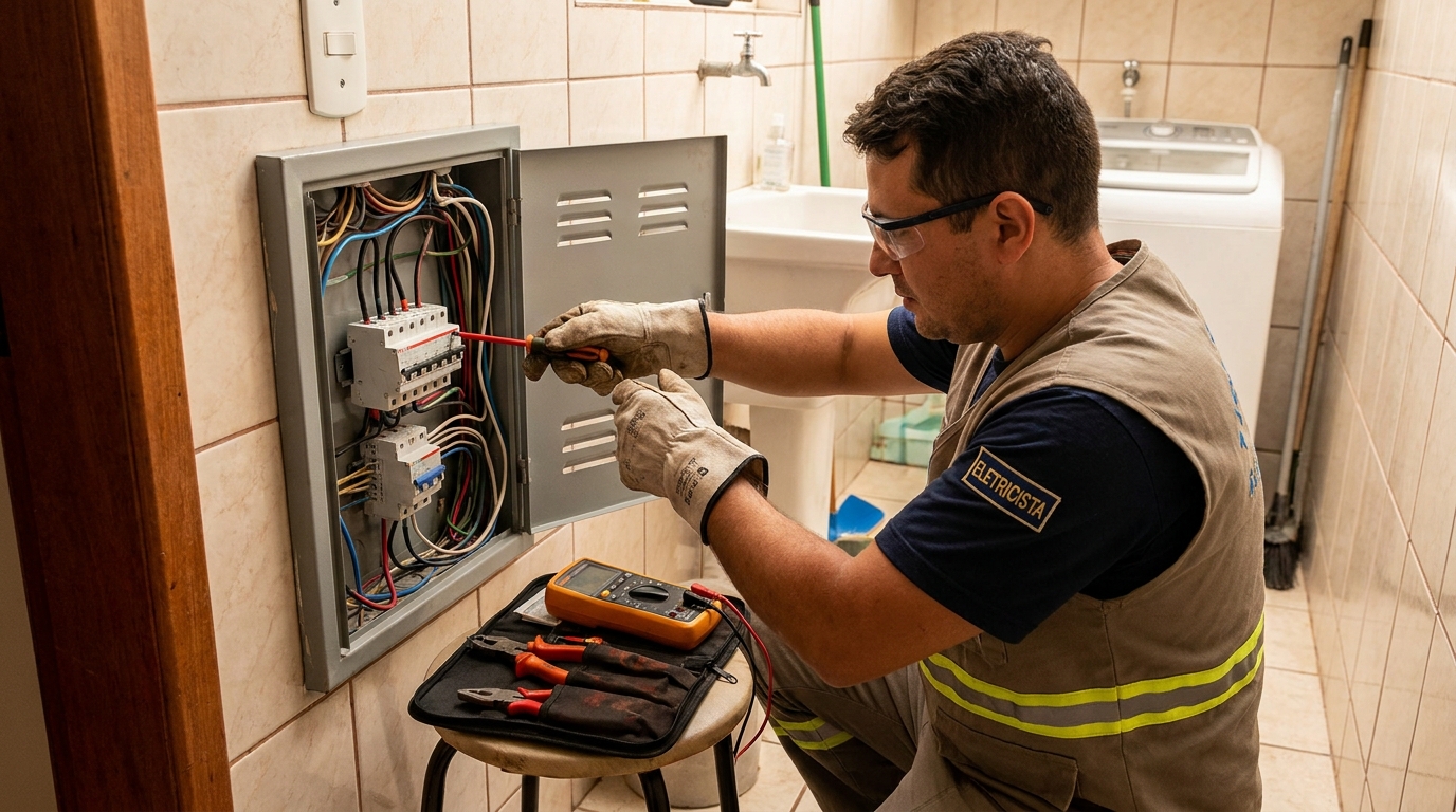 Instalacao de disjuntor residencial em Palhoça‑SC