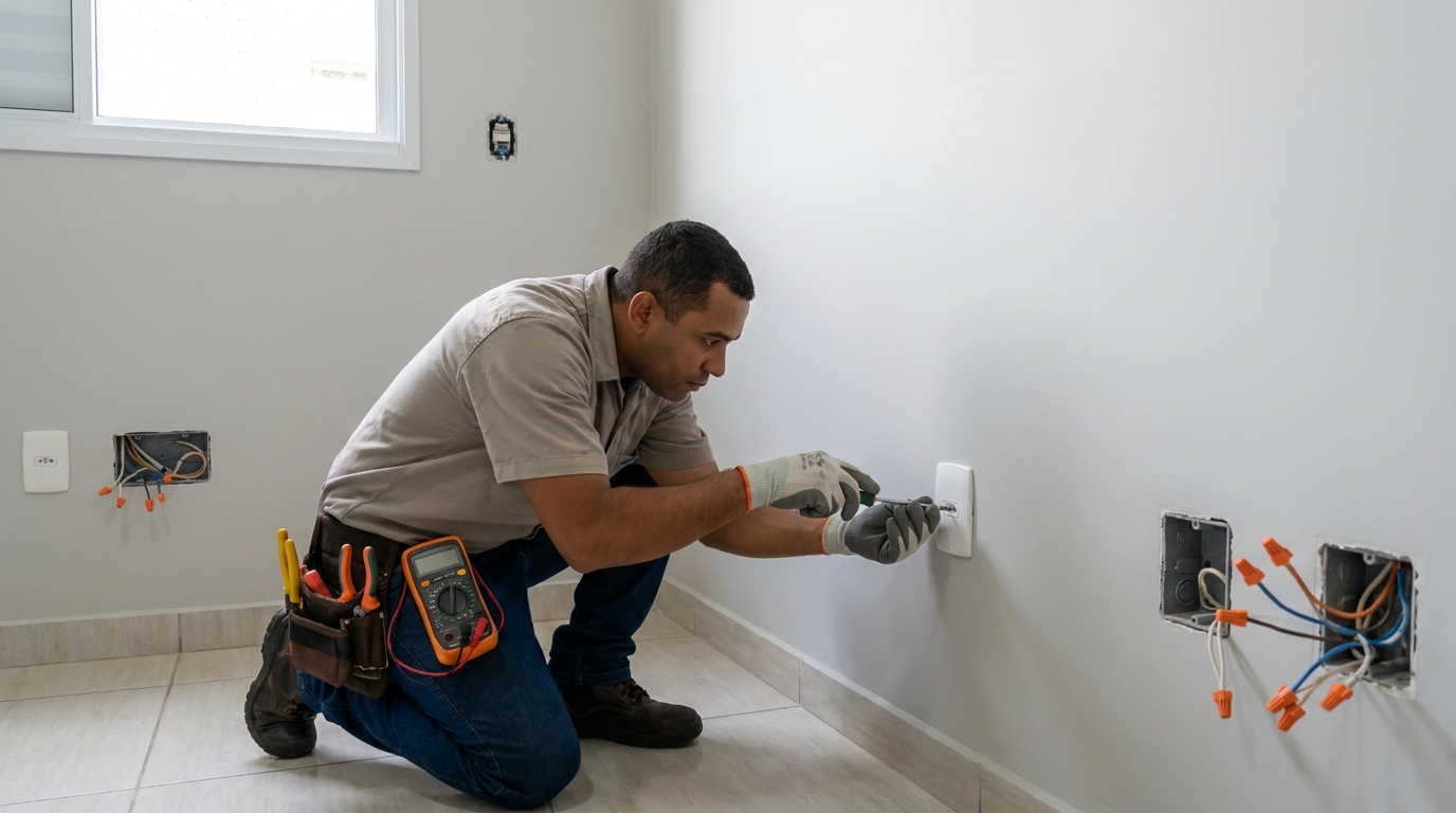 Instalacao de tomada e interruptor em Palhoça‑SC
