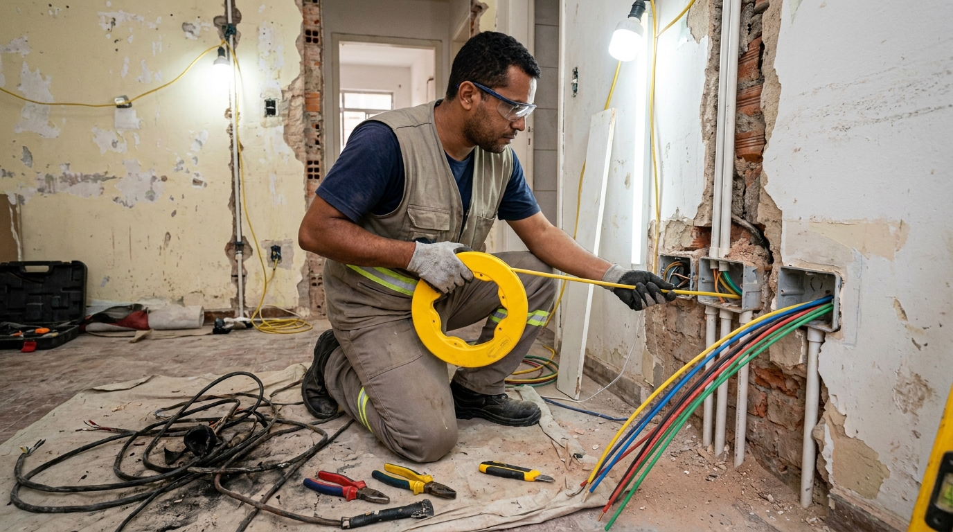Troca de fiacao eletrica profissional em Palhoça‑SC